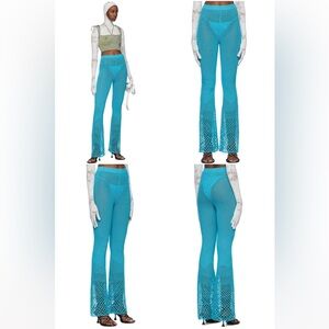 ISA BOULDER Teal Crochet Pants